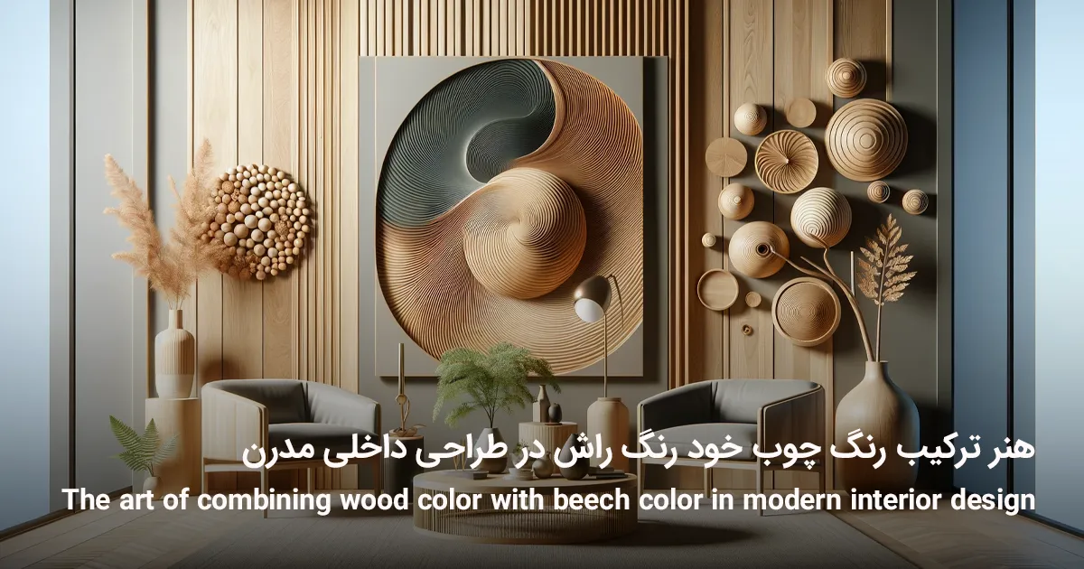 هنر ترکیب رنگ چوب خود رنگ راش در طراحی داخلی مدرن