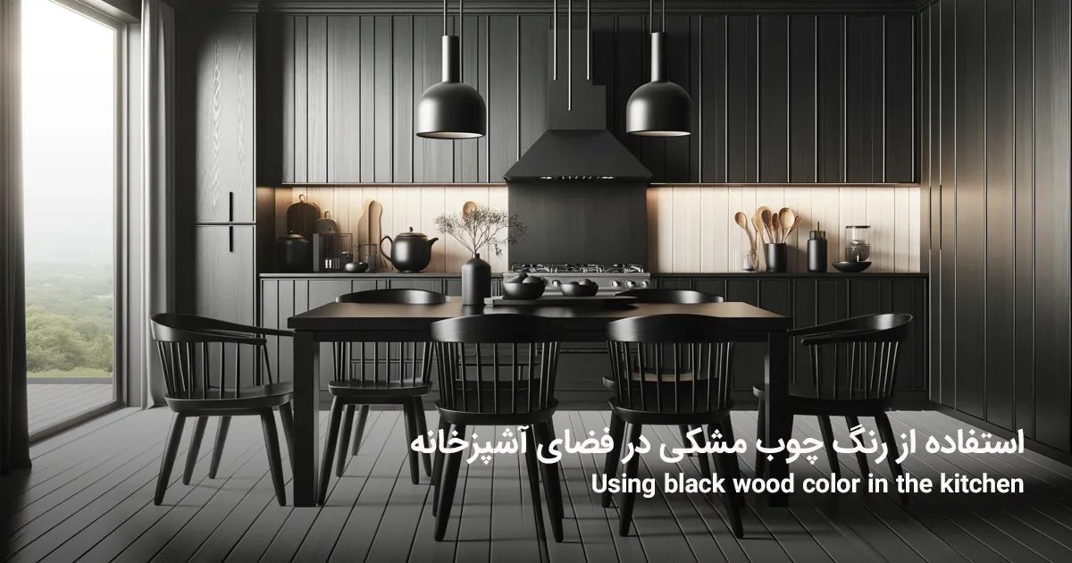 استفاده از رنگ چوب مشکی در فضای آشپزخانه