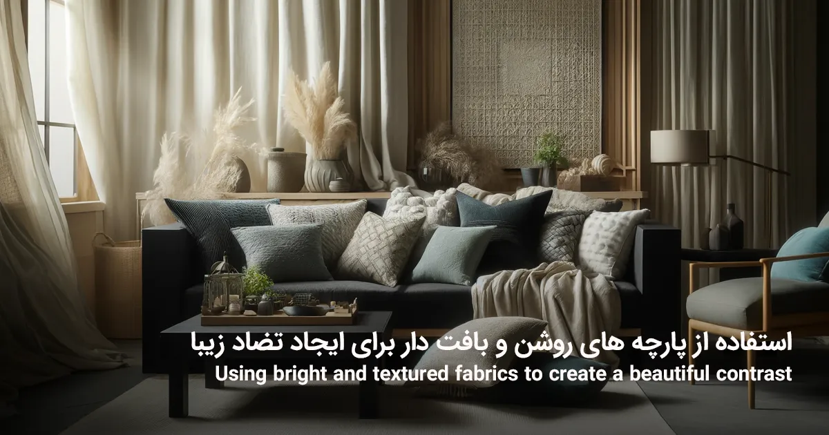 استفاده از پارچه های روشن و بافت دار برای ایجاد تضاد زیبا